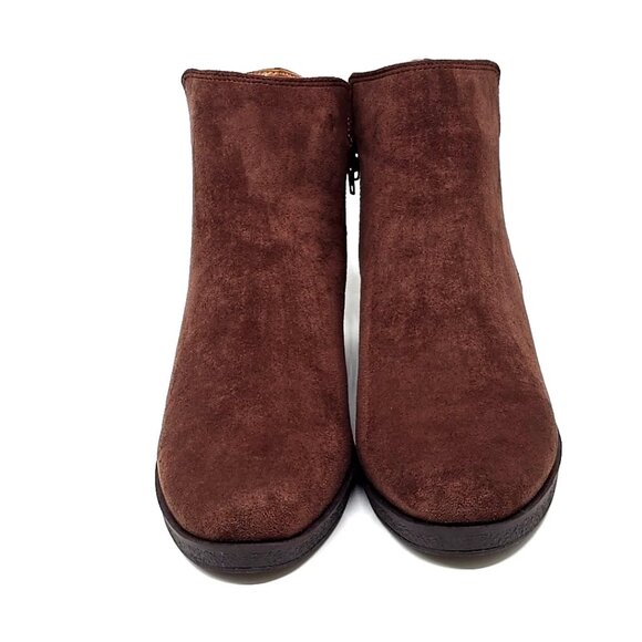 Aerosoles Bradley Wedge Zip-Up Ankle Bootie Brown Women's Size 12 - Picture 3 of 12